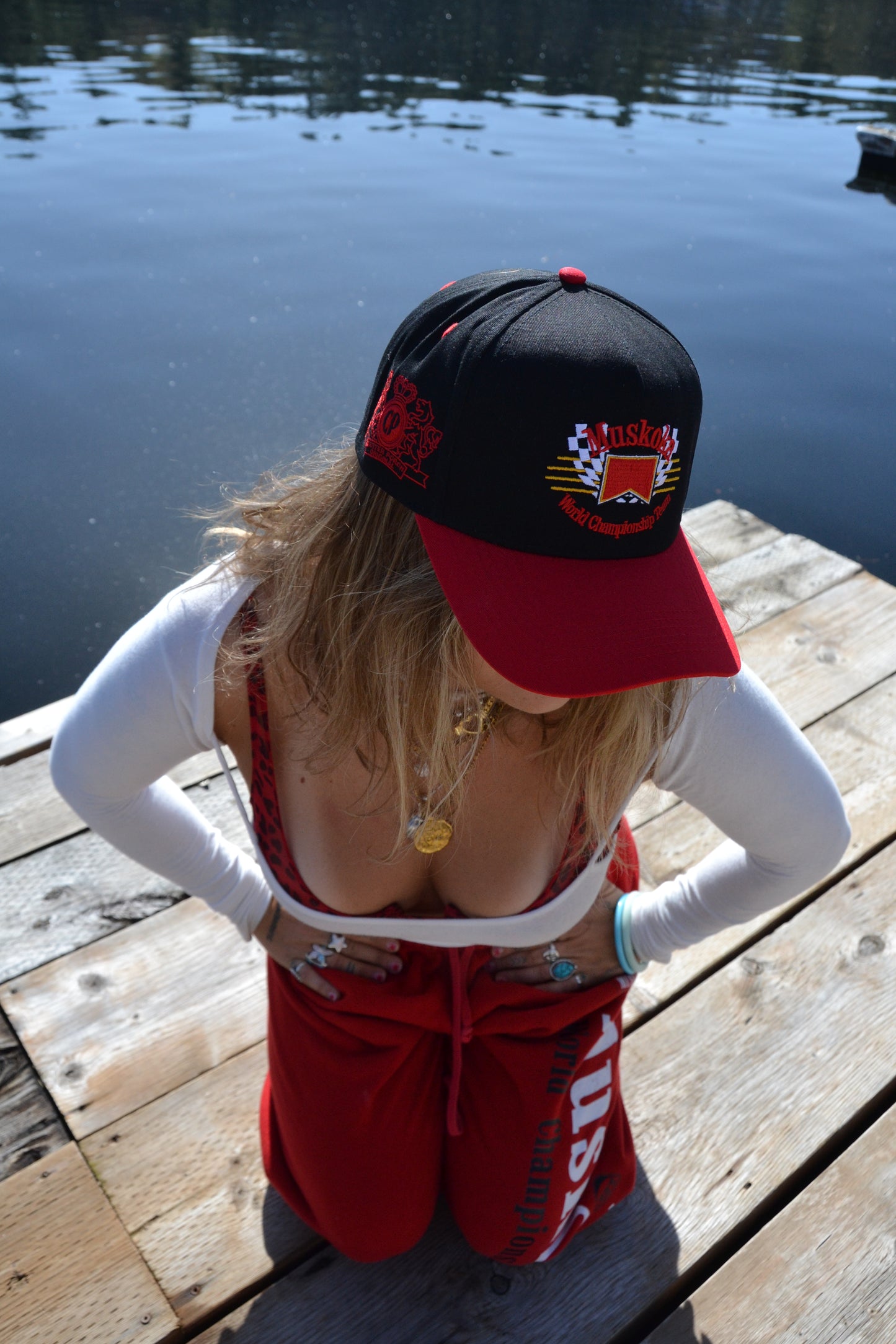 black race team hat