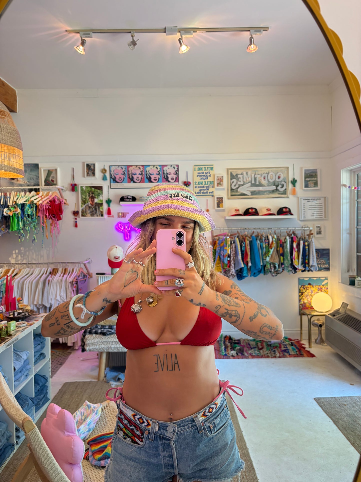 ciao bye knit hat