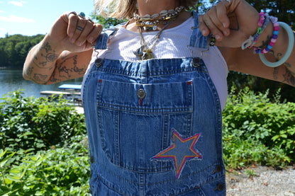 star patch overalls