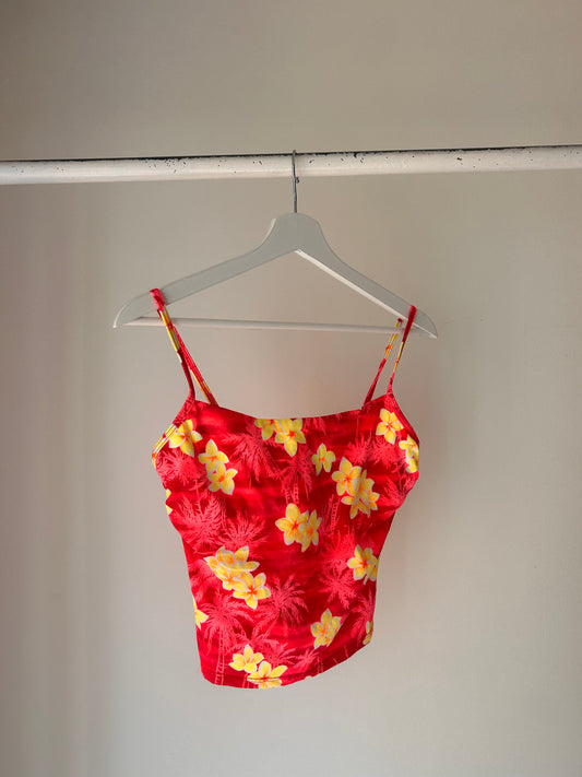 yellow floral tankini