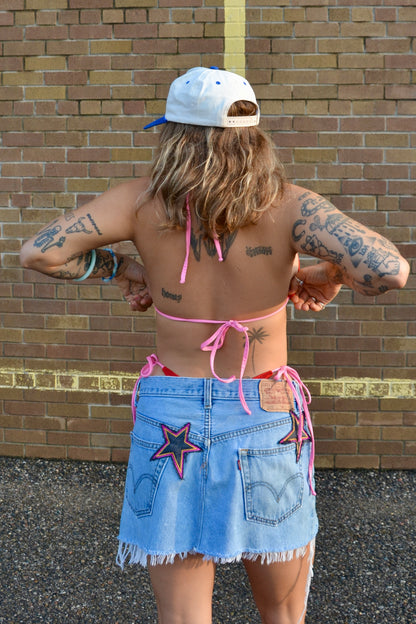 star patch skirt