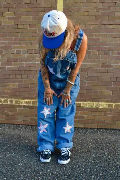 star patch overalls