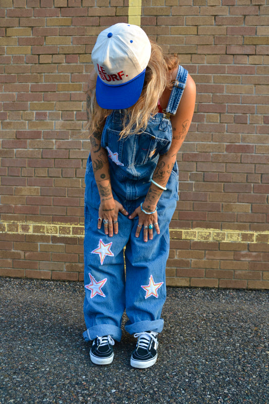 star patch overalls