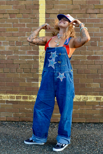 star patch overalls