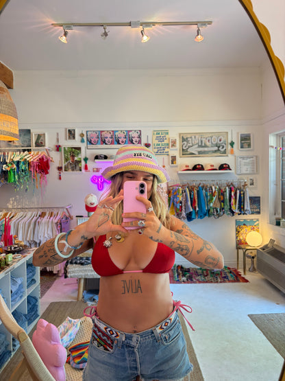 ciao bye knit hat