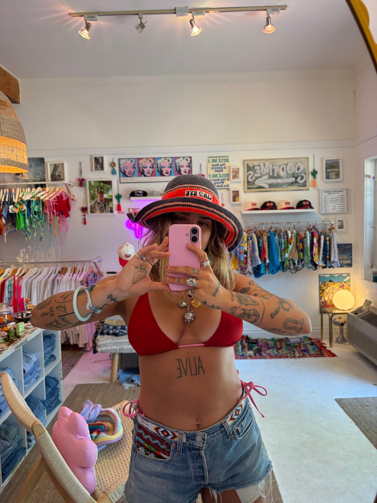 ciao bye knit hat