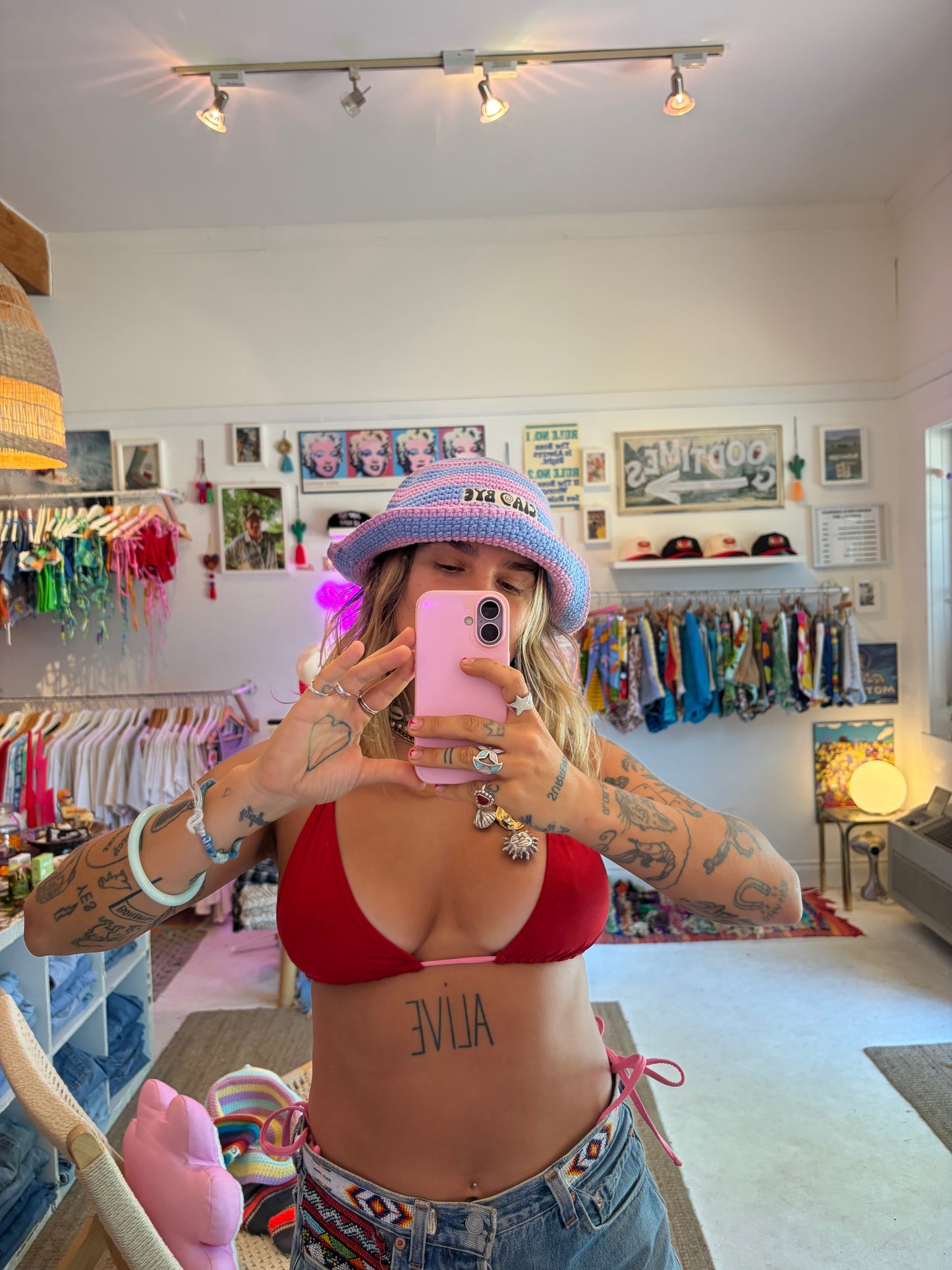 ciao bye knit hat