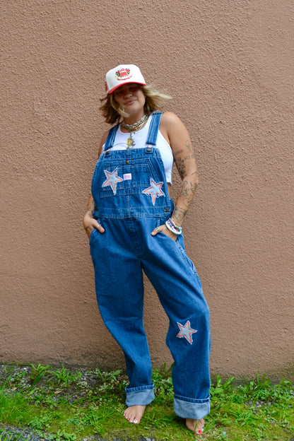 star patch overalls