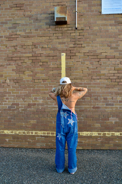 star patch overalls
