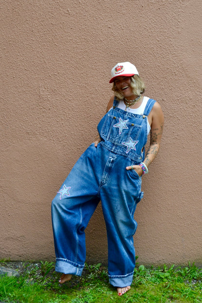 star patch overalls