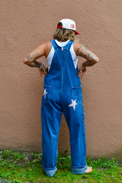 star patch overalls