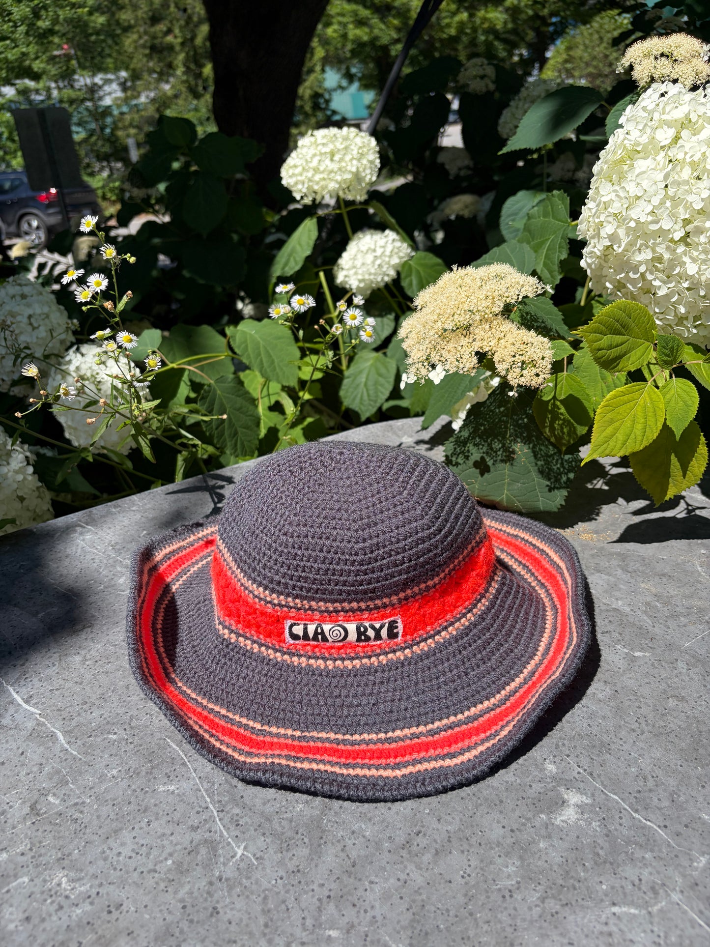 ciao bye knit hat